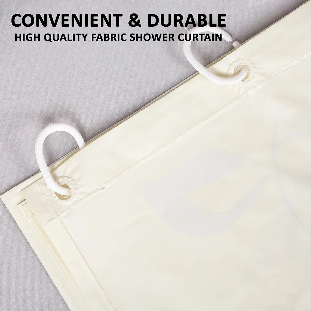 Kuber Industries Shower Curtain | 7 Feet | Bathroom Shower Curtain | AC Curtains | PVC Waterproof Window Curtain | Curtains for Bathtub | 8 Rings Curtain | Painting | Cream